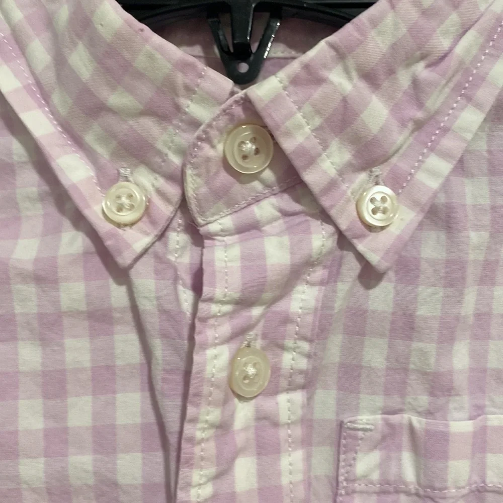 Crewcuts size 2 boys lavender and white gingham Buttondown